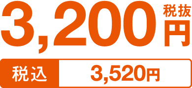 3,200円(税別)、3,520円(税込)
